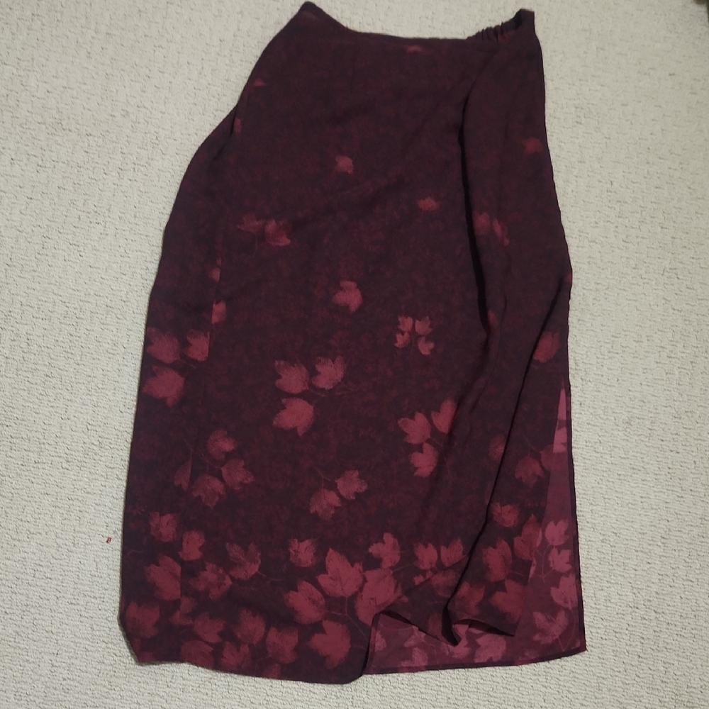 Floral Burgundy Skirt